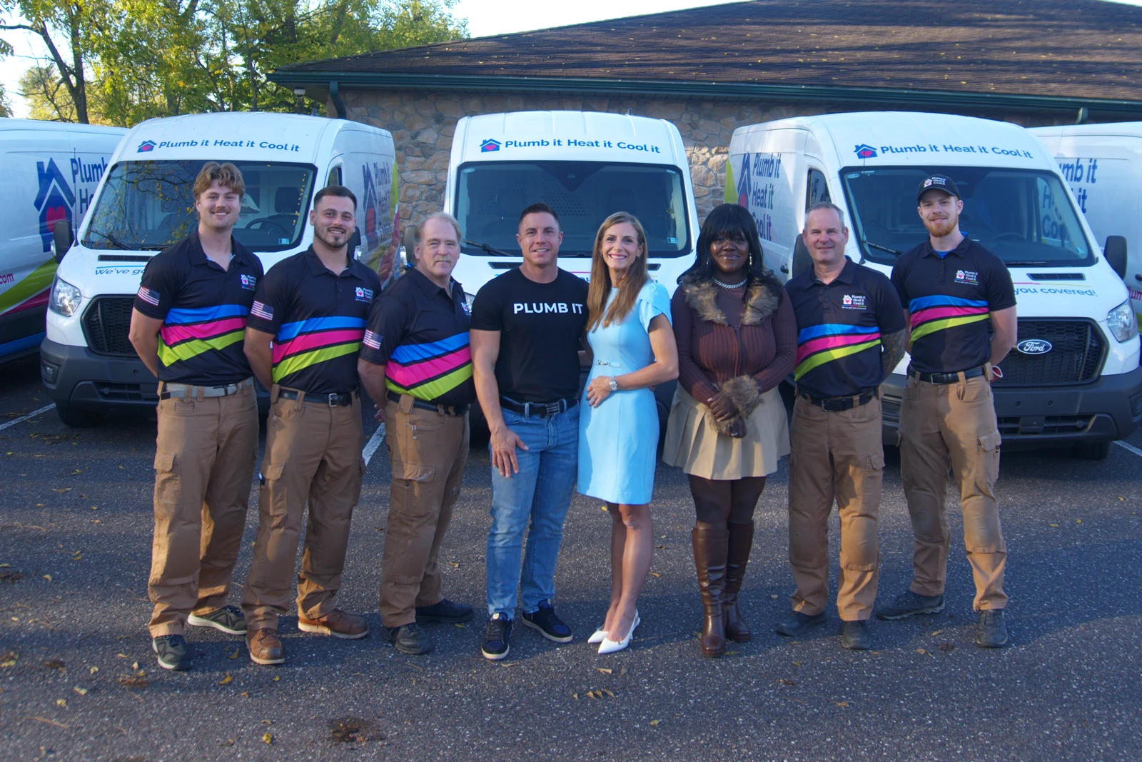Plumb it Heat it Cool it team in front of service van