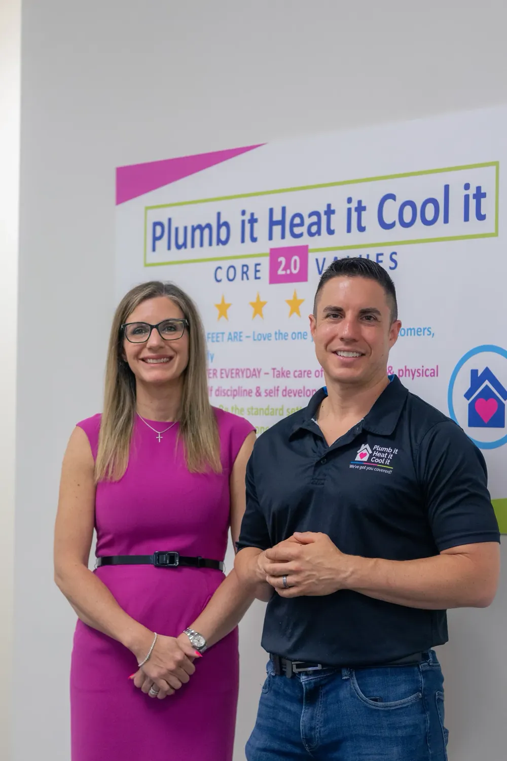 Rob and Rachel, owners of Plumb it Heat it Cool it